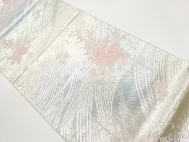 JAPANESE FUKURO OBI / WOVEN FLOWER ARABESQUE